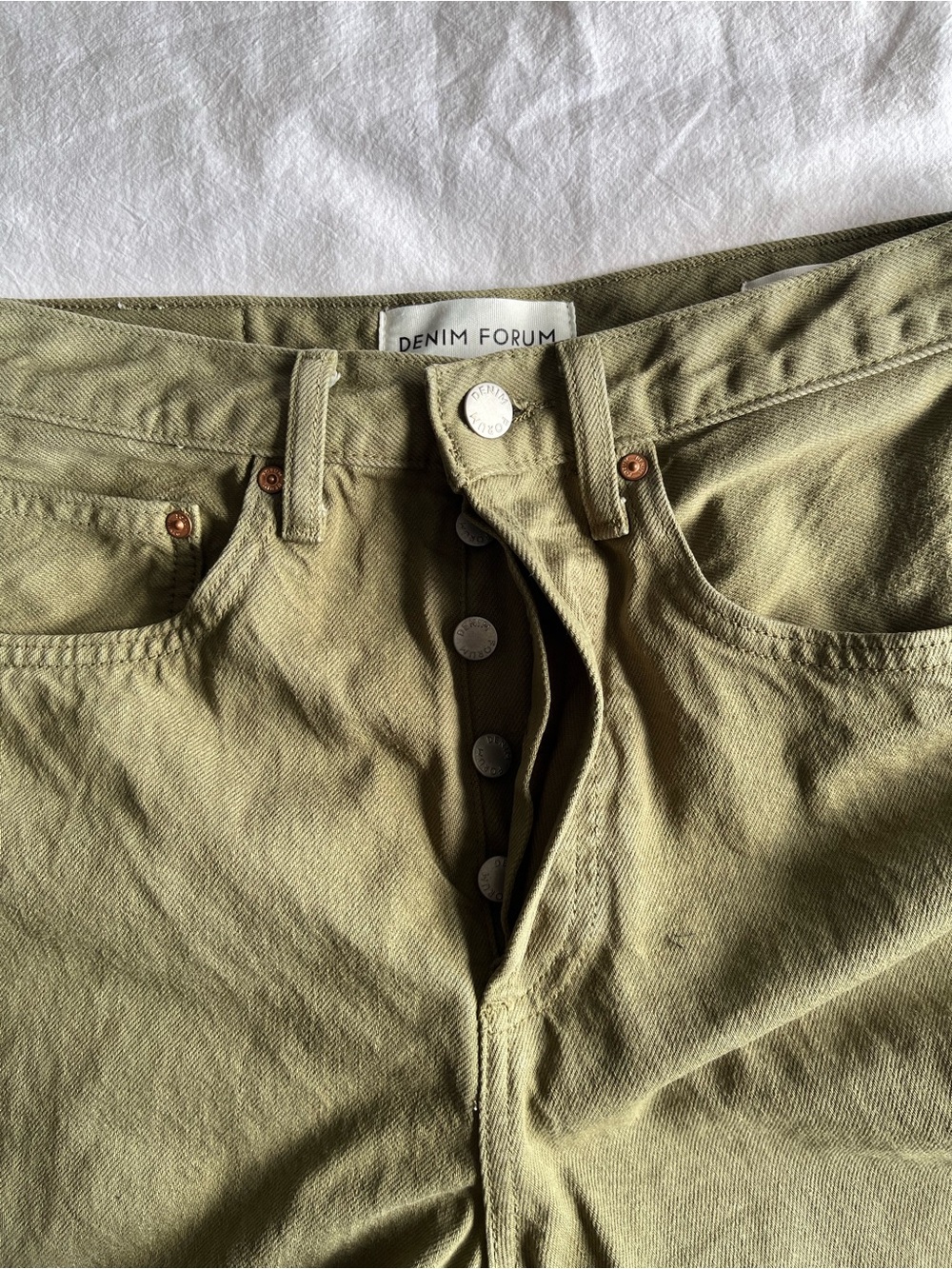 Aritzia Denim Forum The Joni High Rise Loose Jeans Olive Green Size 26 Organic - Picture 10 of 15